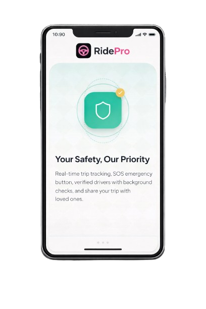 Ride Pro app preview on a phone